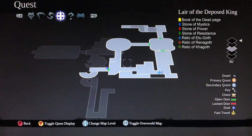 Darksiders II Lair of the Deposed King Level B2 Collectibles Map