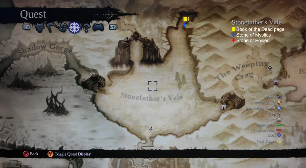 Darksiders II Stonefather's Vale Collectibles Map