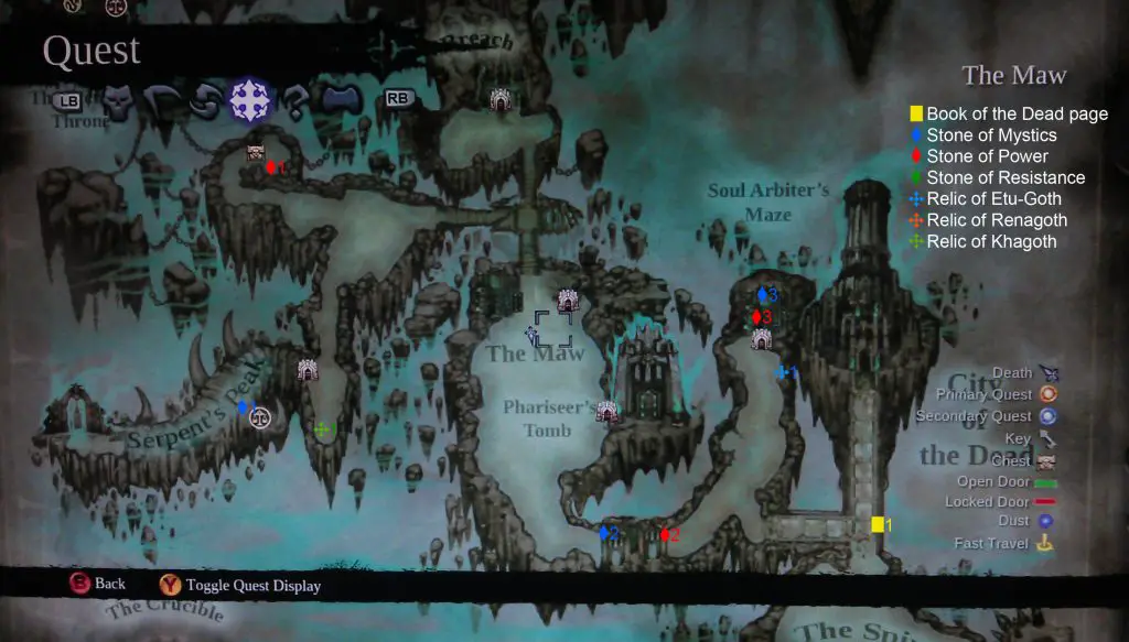 Darksiders II The Maw Collectibles Map