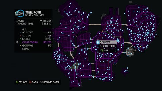 Saints Row 4 Clusters Locations