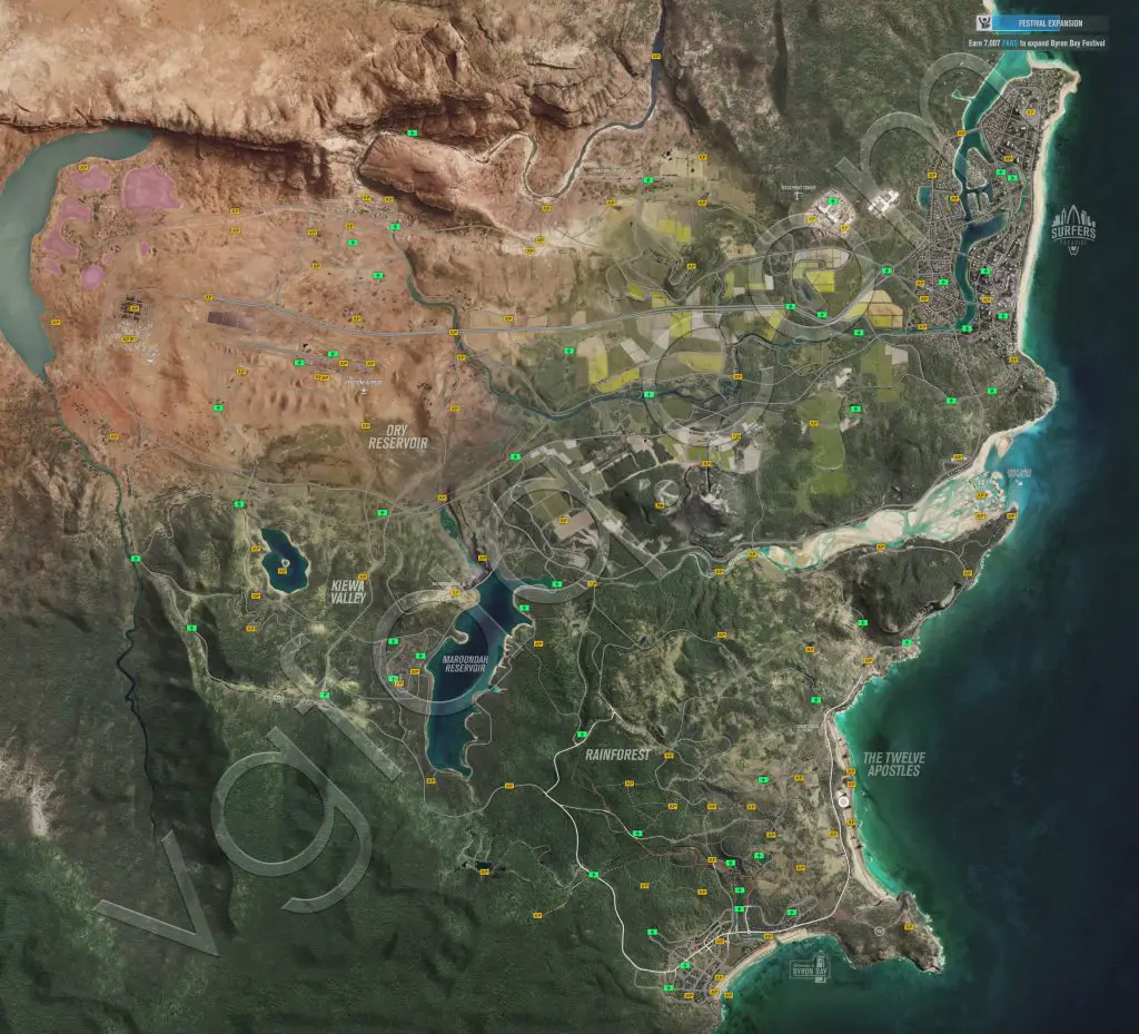 Forza Horizon 3 Reward Boards Locations Map