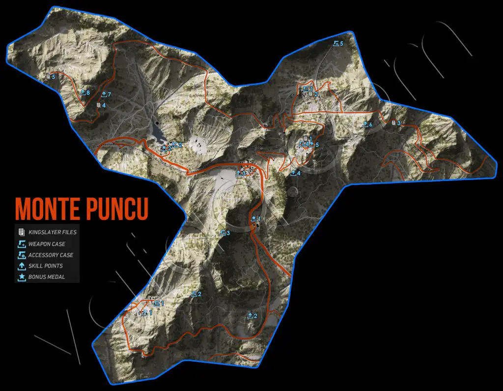 Ghost Recon Wildlands Monte Puncu Collectables Map