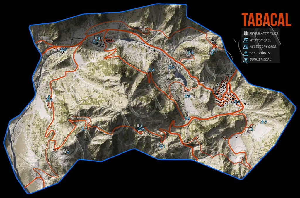 Ghost Recon: Wildlands Tabacal Collectables Map