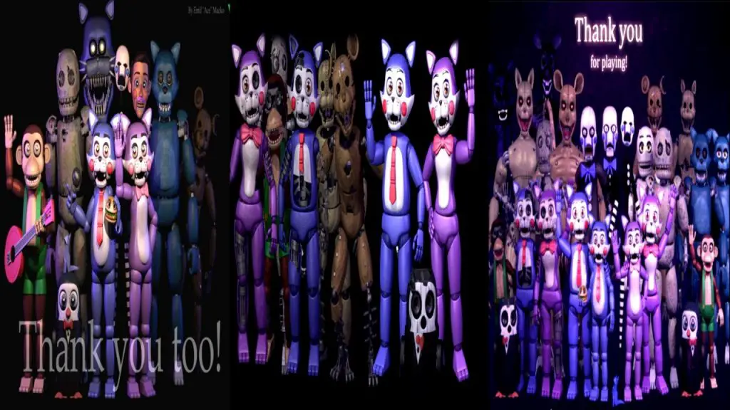 fnac 1 extras but with fnaf animatronics : r/fivenightsatfreddys