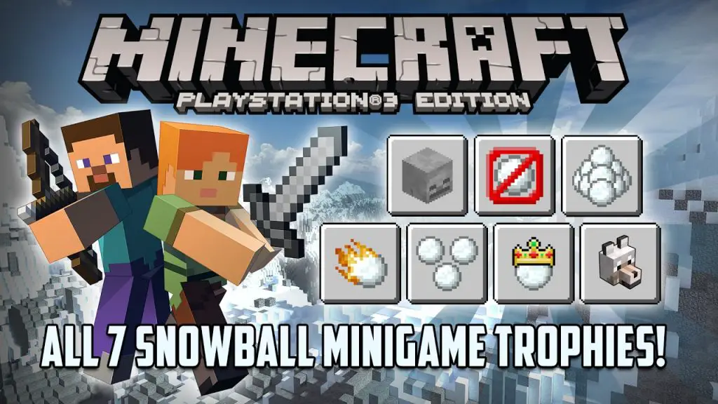 Minecraft Ps3 Edition All Snowball Minigame Trophies W Split Screen Trophy Guide Video Games Wikis Cheats Walkthroughs Reviews News Videos